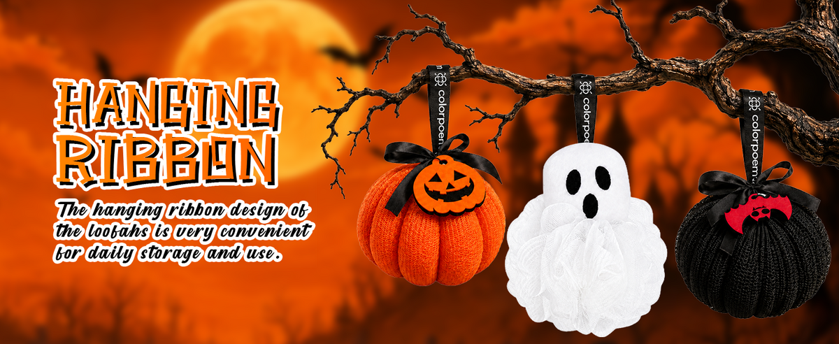 Halloween Bath Loofah Set – Hanging Display Carousel Image
