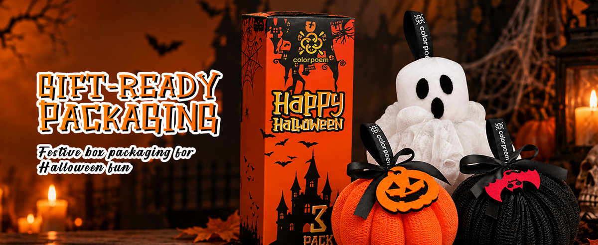 Halloween Bath Loofah Set – Gift Packaging Display (Carousel)
