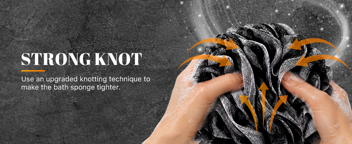 Charcoal Bath Loofah: Strong Knot Construction